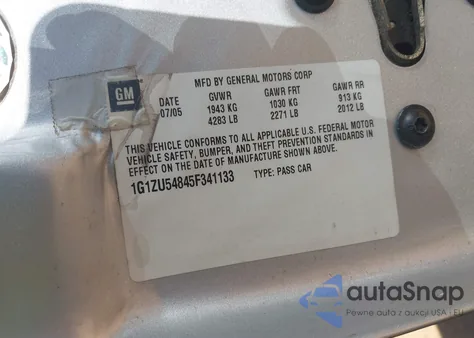 2005 Chevrolet Malibu Lt from USA, damaged, VIN 1G1ZU54845F341133